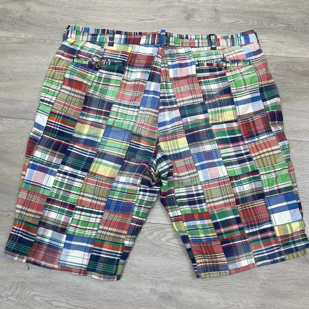 Polo Ralph Lauren Patchwork Madras Shorts Men Sz 40 READ Multicolor